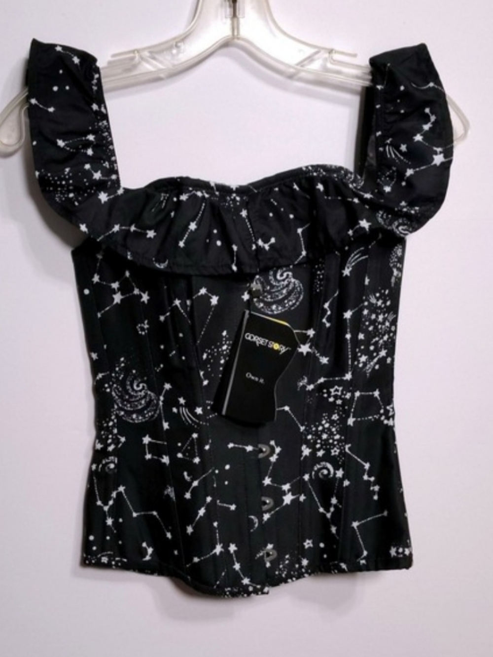Black Constellation Ruffle Corset